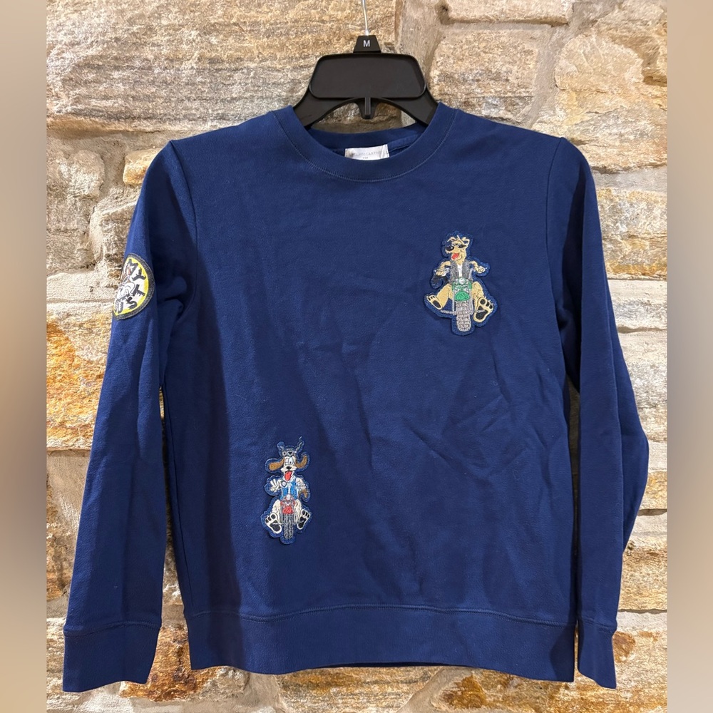 Stella McCartney Kids boys navy crewneck sweatshirt dogs motorcycles size 10